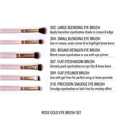 Rose Gold Eye Brush Set 6 - Piece Set