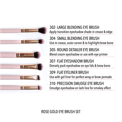 Rose Gold Eye Brush Set 6 - Piece Set