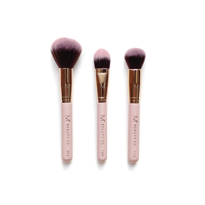 Rose Gold Daily Essential Brush Set 3 - Piece Set