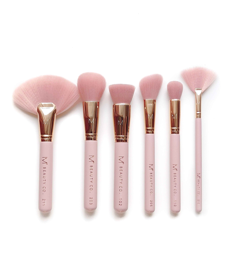 Rose Gold Complete Face Brush Set 6 - Piece Set
