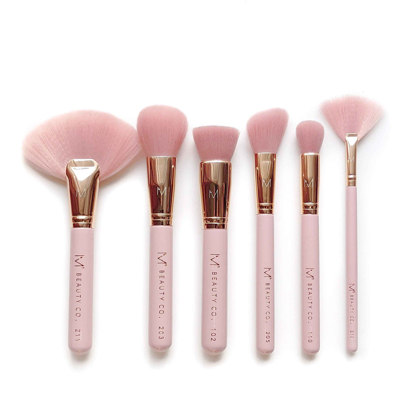Rose Gold Complete Face Brush Set 6 - Piece Set